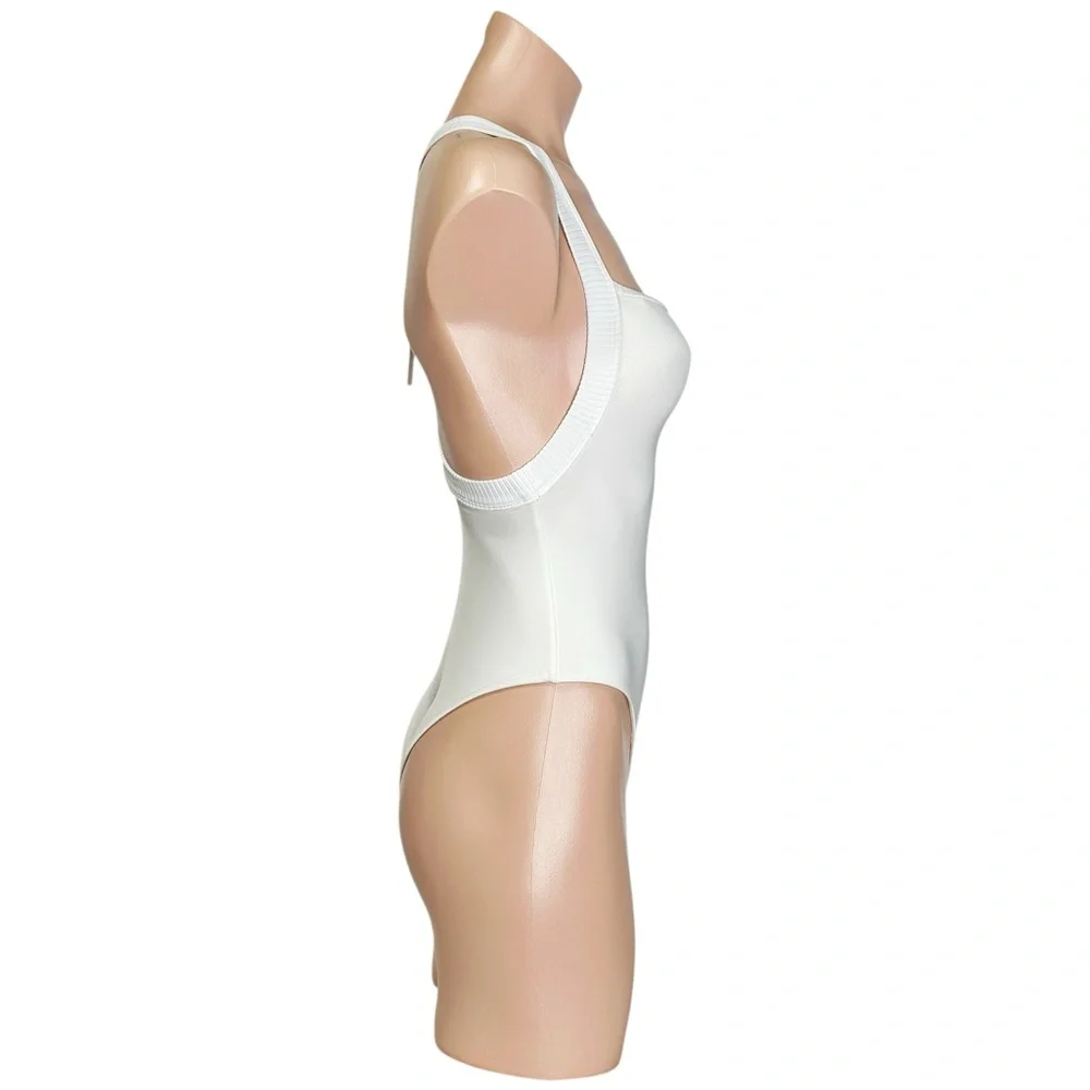 FRANKIES BIKINIS Charlotte One Piece Swim, White, XS